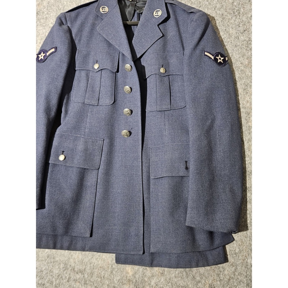 Vintage US Air Force Military Uniform Jacket 37R USAF Blue Wool - Picture 6 of 13